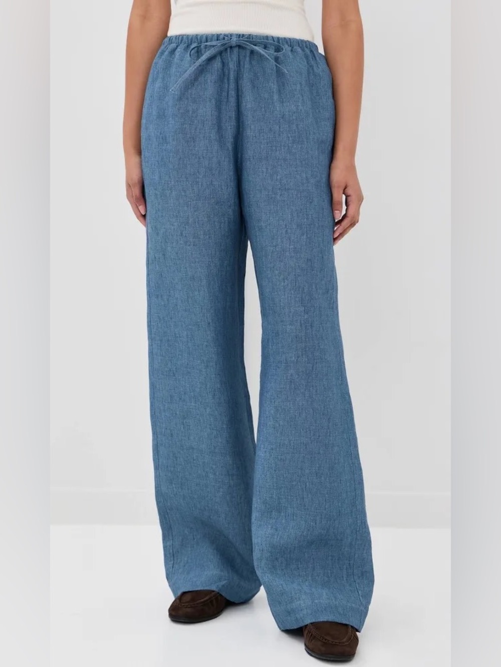 RÓHE Women’s Ocean Blue Relaxed Linen Trousers